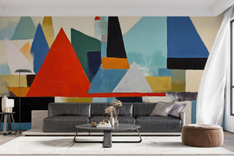 Geometrisch kunstwerk met dynamiek