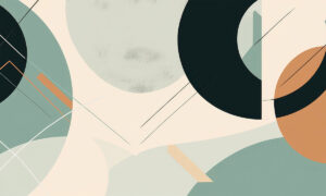 Geometrisch fotobehang in moderne Bauhausstijl.