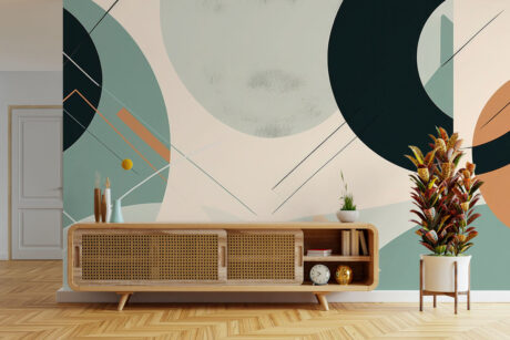 modern interieur in blauw en terracotta