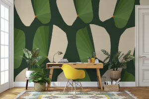 Botanisch dessin in warme tinten.