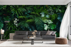 Botanisch ontwerp in donkergroen