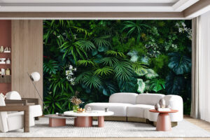 Tropische wanddecoratie met palmen