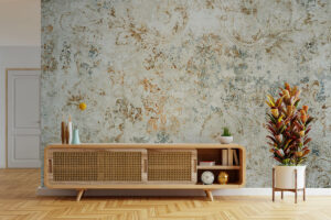 Palazzo wanddesign in blauwgrijs