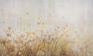 Vintage bloemenbehang met vlinders