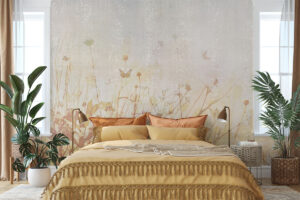 Fotobehang met botanische charme en vlinders