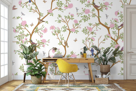 Libellen en bloemenmotief