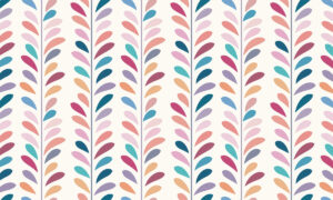 Behang met pastelkleurige bladeren in Scandinavische stijl