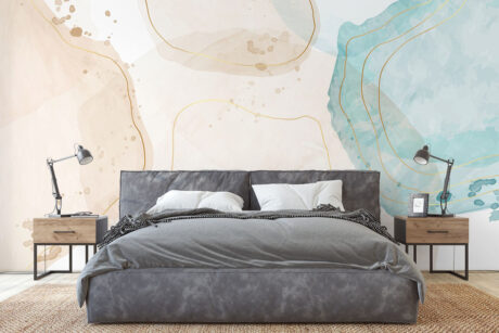 Organisch verfpatroon met goud