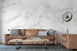 Elegante marmerlook in wit en grijs