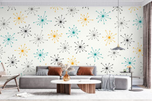 Vintage wandontwerp in geelgrijs