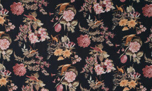 Fotobehang met kraanvogels en pioenrozen