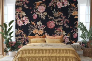 Chique wanddecoratie in roze en goud