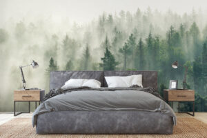 Saliegroen bosontwerp met diepte