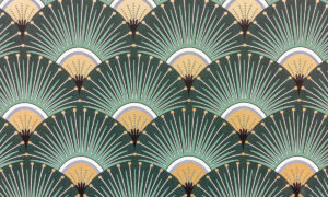 Fotobehang met Art Deco patroon in jadegroen