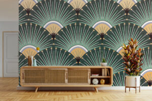 Tijdloze wandprint met gouden patronen