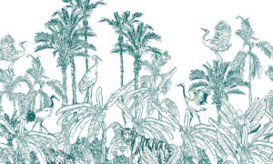 Fotobehang met toile jungle motief