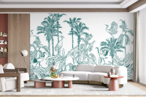 Palmen en tijgers in grafische stijl