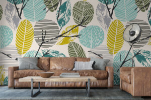 Olijfgroen Natuurmotief