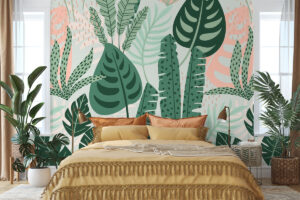 Botanisch patroon met diepte