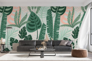 Behang met tropisch bladerdek