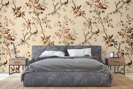 Olijfgroen bladerenpatroon