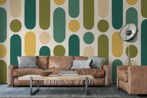 Behang met modern capsulepatroon